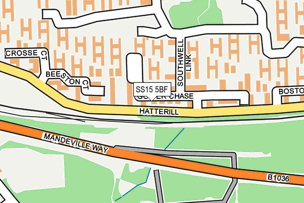 SS15 5BF map - OS OpenMap – Local (Ordnance Survey) SS15 5BF map - OS OpenMap – Local (Ordnance Survey)
