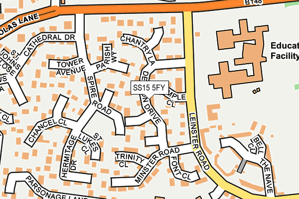 SS15 5FY map - OS OpenMap – Local (Ordnance Survey) SS15 5FY map - OS OpenMap – Local (Ordnance Survey)