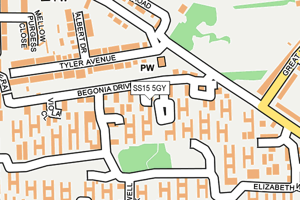 SS15 5GY map - OS OpenMap – Local (Ordnance Survey)