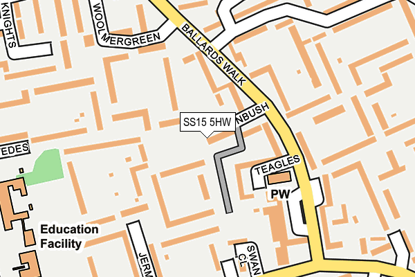 SS15 5HW map - OS OpenMap – Local (Ordnance Survey) SS15 5HW map - OS OpenMap – Local (Ordnance Survey)