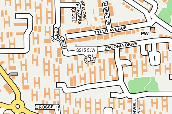 SS15 5JW map - OS OpenMap – Local (Ordnance Survey) SS15 5JW map - OS OpenMap – Local (Ordnance Survey)