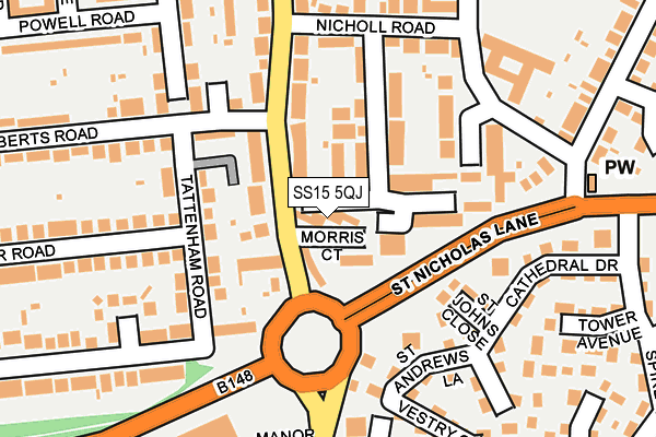 SS15 5QJ map - OS OpenMap – Local (Ordnance Survey) SS15 5QJ map - OS OpenMap – Local (Ordnance Survey)