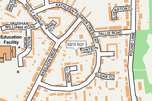 SS15 5QY map - OS OpenMap – Local (Ordnance Survey) SS15 5QY map - OS OpenMap – Local (Ordnance Survey)