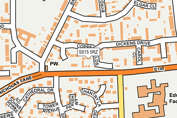 SS15 5RZ map - OS OpenMap – Local (Ordnance Survey) SS15 5RZ map - OS OpenMap – Local (Ordnance Survey)