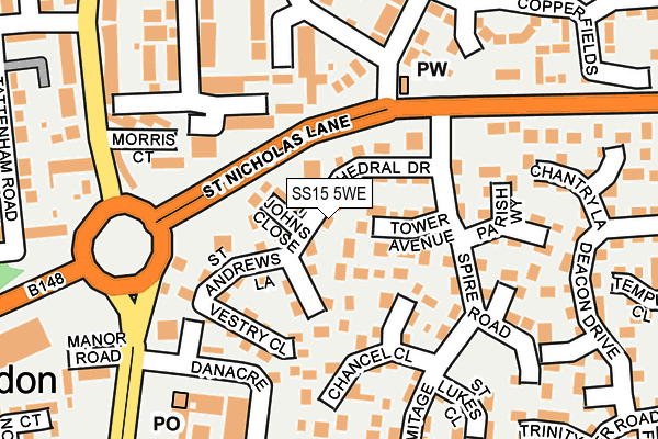 SS15 5WE map - OS OpenMap – Local (Ordnance Survey) SS15 5WE map - OS OpenMap – Local (Ordnance Survey)