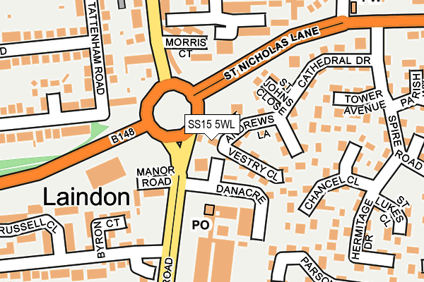 SS15 5WL map - OS OpenMap – Local (Ordnance Survey) SS15 5WL map - OS OpenMap – Local (Ordnance Survey)