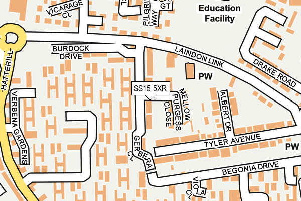 SS15 5XR map - OS OpenMap – Local (Ordnance Survey) SS15 5XR map - OS OpenMap – Local (Ordnance Survey)
