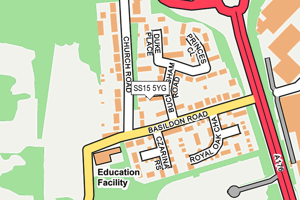 SS15 5YG map - OS OpenMap – Local (Ordnance Survey) SS15 5YG map - OS OpenMap – Local (Ordnance Survey)
