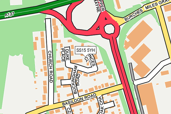 SS15 5YH map - OS OpenMap – Local (Ordnance Survey) SS15 5YH map - OS OpenMap – Local (Ordnance Survey)