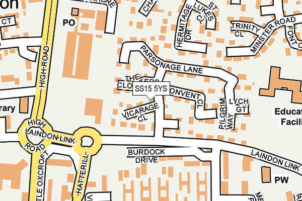 SS15 5YS map - OS OpenMap – Local (Ordnance Survey) SS15 5YS map - OS OpenMap – Local (Ordnance Survey)
