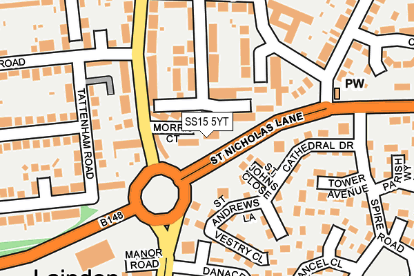 SS15 5YT map - OS OpenMap – Local (Ordnance Survey) SS15 5YT map - OS OpenMap – Local (Ordnance Survey)