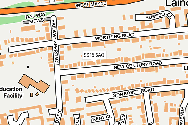 SS15 6AQ map - OS OpenMap – Local (Ordnance Survey) SS15 6AQ map - OS OpenMap – Local (Ordnance Survey)