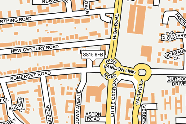 SS15 6FB map - OS OpenMap – Local (Ordnance Survey) SS15 6FB map - OS OpenMap – Local (Ordnance Survey)