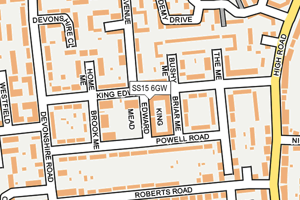 SS15 6GW map - OS OpenMap – Local (Ordnance Survey) SS15 6GW map - OS OpenMap – Local (Ordnance Survey)