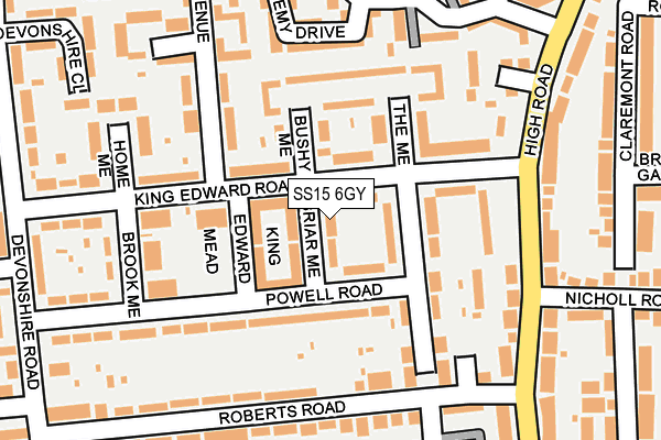 SS15 6GY map - OS OpenMap – Local (Ordnance Survey) SS15 6GY map - OS OpenMap – Local (Ordnance Survey)