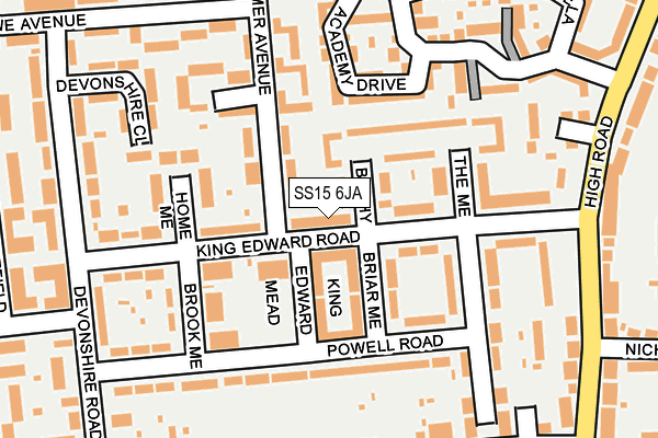 SS15 6JA map - OS OpenMap – Local (Ordnance Survey) SS15 6JA map - OS OpenMap – Local (Ordnance Survey)
