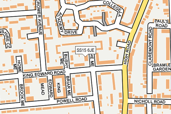 SS15 6JE map - OS OpenMap – Local (Ordnance Survey) SS15 6JE map - OS OpenMap – Local (Ordnance Survey)