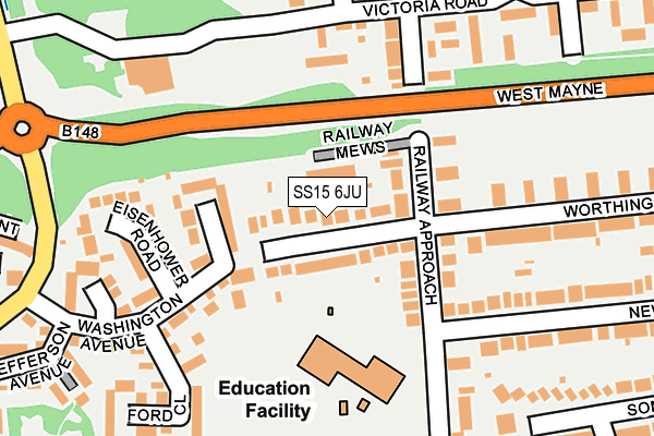 SS15 6JU map - OS OpenMap – Local (Ordnance Survey)