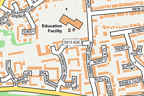 SS15 6QE map - OS OpenMap – Local (Ordnance Survey) SS15 6QE map - OS OpenMap – Local (Ordnance Survey)