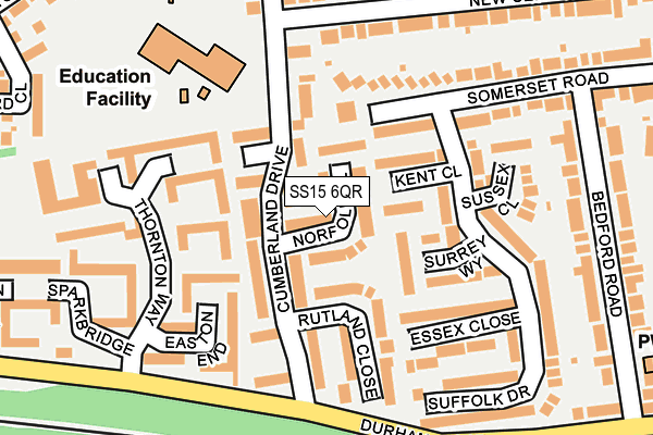 SS15 6QR map - OS OpenMap – Local (Ordnance Survey) SS15 6QR map - OS OpenMap – Local (Ordnance Survey)