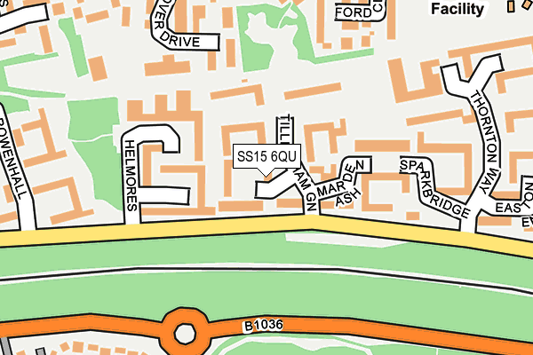 SS15 6QU map - OS OpenMap – Local (Ordnance Survey) SS15 6QU map - OS OpenMap – Local (Ordnance Survey)