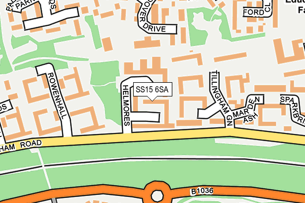 SS15 6SA map - OS OpenMap – Local (Ordnance Survey) SS15 6SA map - OS OpenMap – Local (Ordnance Survey)
