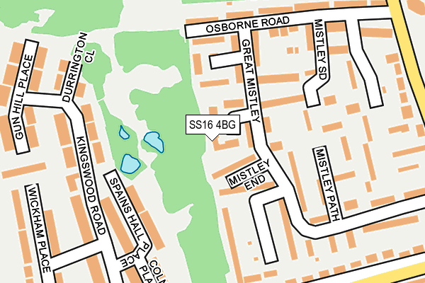 SS16 4BG map - OS OpenMap – Local (Ordnance Survey) SS16 4BG map - OS OpenMap – Local (Ordnance Survey)
