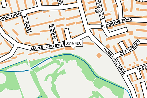 SS16 4BU map - OS OpenMap – Local (Ordnance Survey) SS16 4BU map - OS OpenMap – Local (Ordnance Survey)