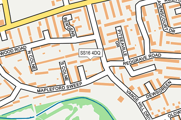 SS16 4DQ map - OS OpenMap – Local (Ordnance Survey) SS16 4DQ map - OS OpenMap – Local (Ordnance Survey)