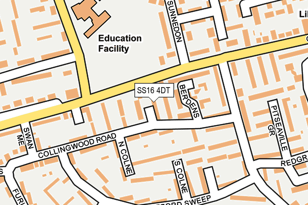 SS16 4DT map - OS OpenMap – Local (Ordnance Survey) SS16 4DT map - OS OpenMap – Local (Ordnance Survey)