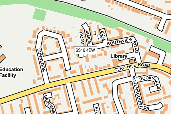 SS16 4EW map - OS OpenMap – Local (Ordnance Survey) SS16 4EW map - OS OpenMap – Local (Ordnance Survey)