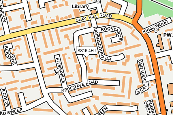 SS16 4HJ map - OS OpenMap – Local (Ordnance Survey) SS16 4HJ map - OS OpenMap – Local (Ordnance Survey)