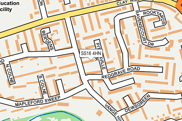 SS16 4HN map - OS OpenMap – Local (Ordnance Survey) SS16 4HN map - OS OpenMap – Local (Ordnance Survey)