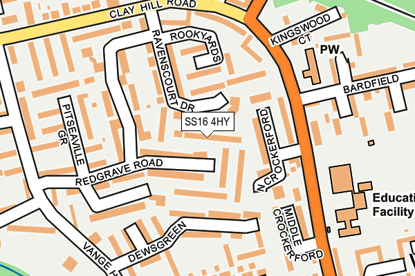 SS16 4HY map - OS OpenMap – Local (Ordnance Survey) SS16 4HY map - OS OpenMap – Local (Ordnance Survey)