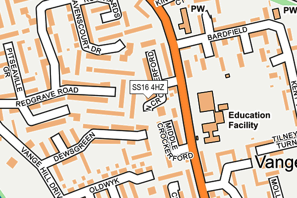 SS16 4HZ map - OS OpenMap – Local (Ordnance Survey) SS16 4HZ map - OS OpenMap – Local (Ordnance Survey)
