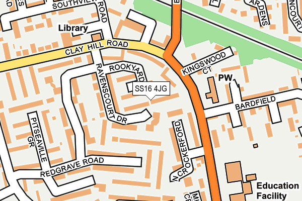 SS16 4JG map - OS OpenMap – Local (Ordnance Survey) SS16 4JG map - OS OpenMap – Local (Ordnance Survey)