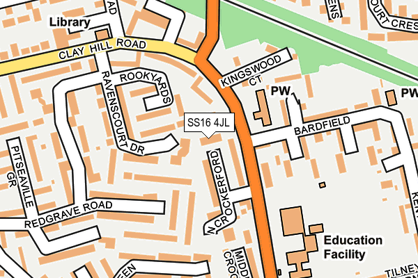 SS16 4JL map - OS OpenMap – Local (Ordnance Survey) SS16 4JL map - OS OpenMap – Local (Ordnance Survey)