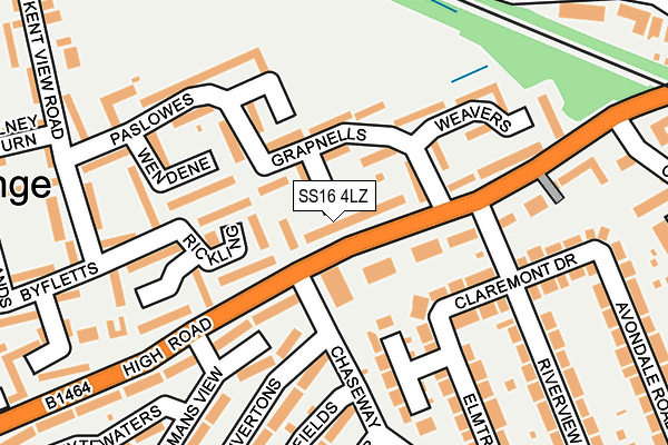 SS16 4LZ map - OS OpenMap – Local (Ordnance Survey) SS16 4LZ map - OS OpenMap – Local (Ordnance Survey)