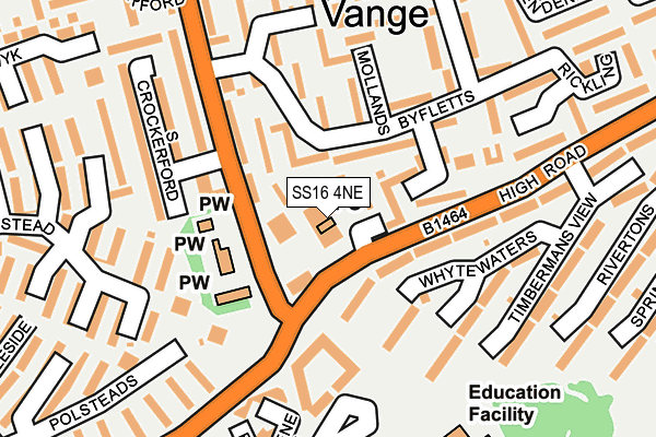 SS16 4NE map - OS OpenMap – Local (Ordnance Survey) SS16 4NE map - OS OpenMap – Local (Ordnance Survey)