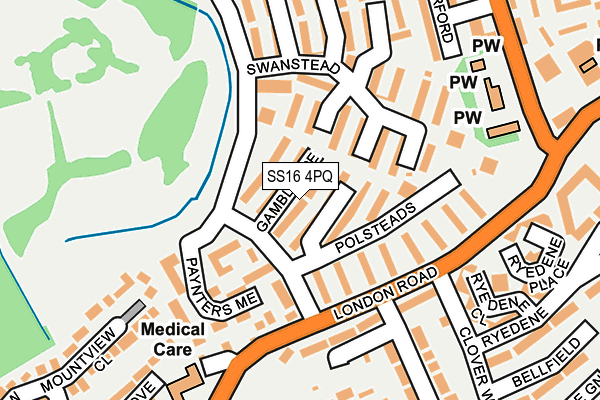 SS16 4PQ map - OS OpenMap – Local (Ordnance Survey) SS16 4PQ map - OS OpenMap – Local (Ordnance Survey)