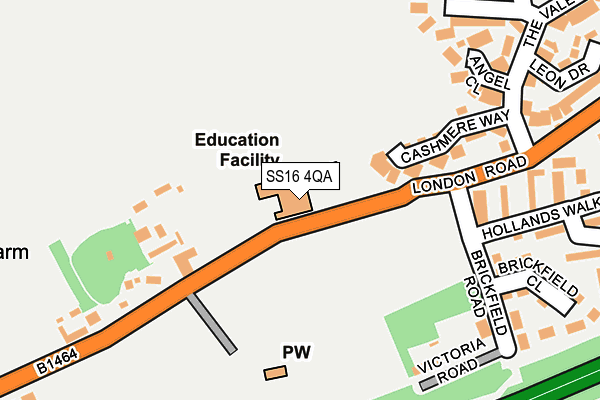 SS16 4QA map - OS OpenMap – Local (Ordnance Survey) SS16 4QA map - OS OpenMap – Local (Ordnance Survey)