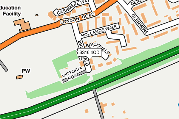 SS16 4QD map - OS OpenMap – Local (Ordnance Survey) SS16 4QD map - OS OpenMap – Local (Ordnance Survey)
