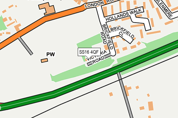 SS16 4QF map - OS OpenMap – Local (Ordnance Survey) SS16 4QF map - OS OpenMap – Local (Ordnance Survey)