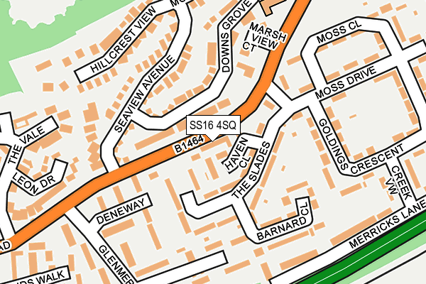 SS16 4SQ map - OS OpenMap – Local (Ordnance Survey) SS16 4SQ map - OS OpenMap – Local (Ordnance Survey)
