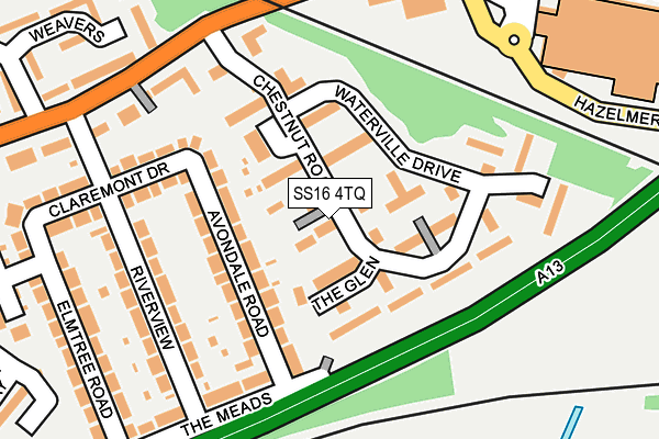 SS16 4TQ map - OS OpenMap – Local (Ordnance Survey) SS16 4TQ map - OS OpenMap – Local (Ordnance Survey)