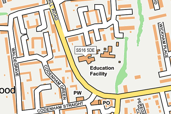 SS16 5DE map - OS OpenMap – Local (Ordnance Survey) SS16 5DE map - OS OpenMap – Local (Ordnance Survey)