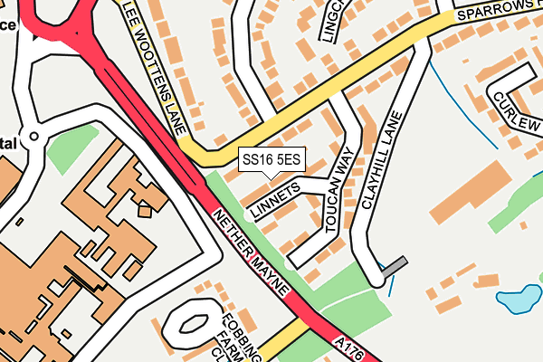 SS16 5ES map - OS OpenMap – Local (Ordnance Survey) SS16 5ES map - OS OpenMap – Local (Ordnance Survey)