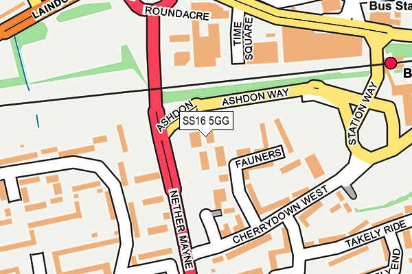 SS16 5GG map - OS OpenMap – Local (Ordnance Survey) SS16 5GG map - OS OpenMap – Local (Ordnance Survey)