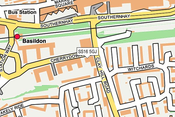 SS16 5GJ map - OS OpenMap – Local (Ordnance Survey) SS16 5GJ map - OS OpenMap – Local (Ordnance Survey)