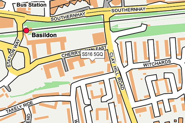 SS16 5GQ map - OS OpenMap – Local (Ordnance Survey) SS16 5GQ map - OS OpenMap – Local (Ordnance Survey)